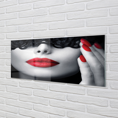 Küchenrückwand spritzschutz Frau mit den roten lippen