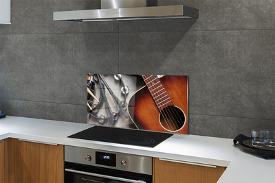Küchenrückwand spritzschutz Gitarren-mikrofon-sticks