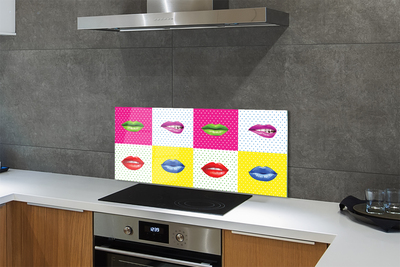 Küchenrückwand spritzschutz Farbige lippen