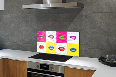 Küchenrückwand spritzschutz Farbige lippen