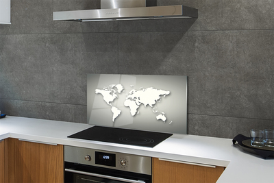 Küchenrückwand spritzschutz Grau weißer hintergrund karte
