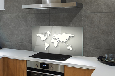 Küchenrückwand spritzschutz Grau weißer hintergrund karte