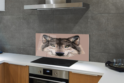 Küchenrückwand spritzschutz Gemalter wolf