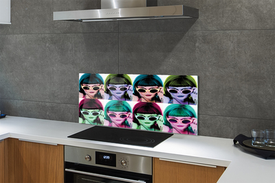 Küchenrückwand spritzschutz Weibliche haar farbige gläser