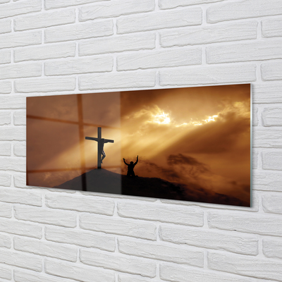 Küchenrückwand spritzschutz Jesus-kreuz-licht