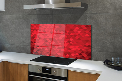 Küchenrückwand spritzschutz Dreiecke rotes muster