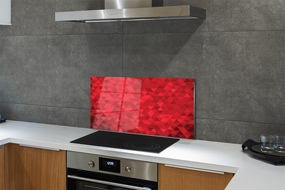 Küchenrückwand spritzschutz Dreiecke rotes muster