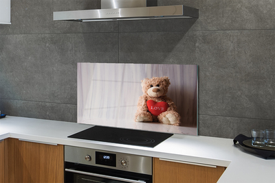 Küchenrückwand spritzschutz Herz-teddybär