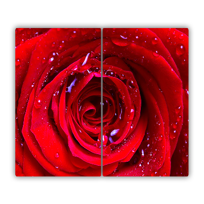 Glas Herdabdeckplatte Rose Blume
