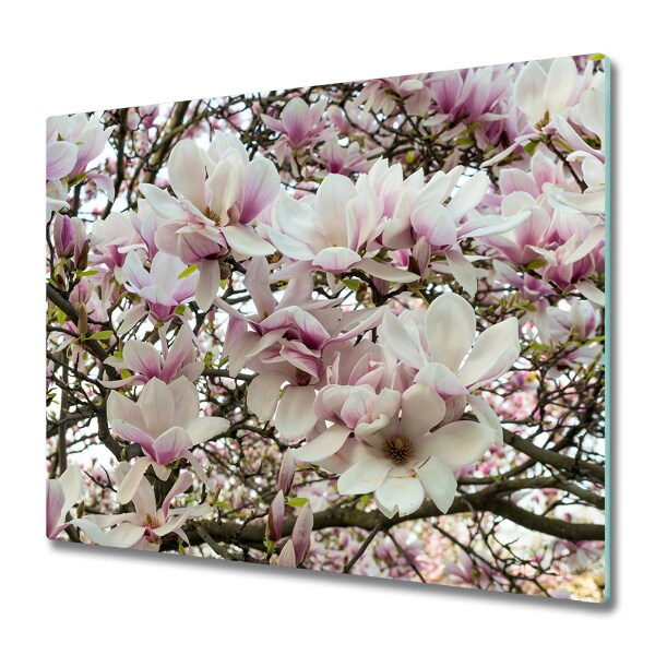 Glas Herdabdeckplatte Magnolienblüten