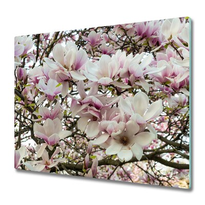 Glas Herdabdeckplatte Magnolienblüten