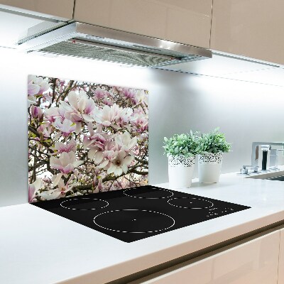 Glas Herdabdeckplatte Magnolienblüten