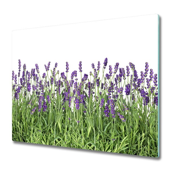 Glas Herdabdeckplatte Lavendel Blumen