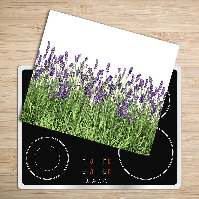 Glas Herdabdeckplatte Lavendel Blumen