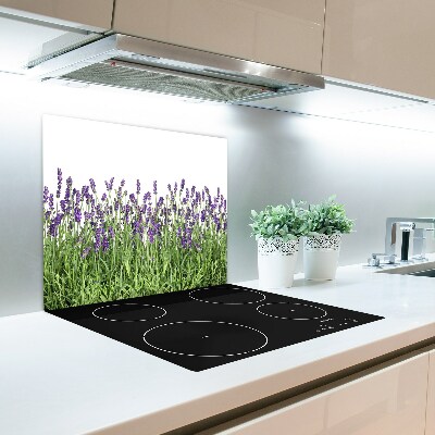 Glas Herdabdeckplatte Lavendel Blumen