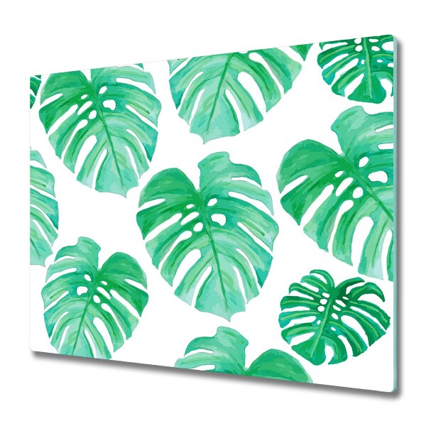 Glas Herdabdeckplatte Monstera