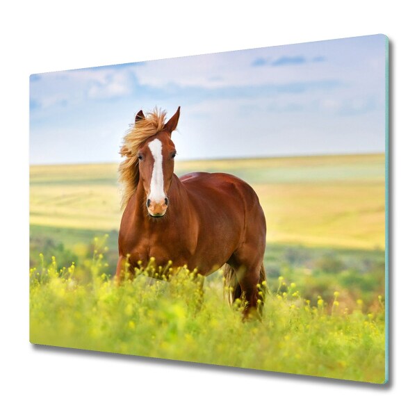Glas Herdabdeckplatte Braunes Pferd