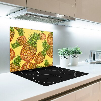 Glas Herdabdeckplatte Ananas