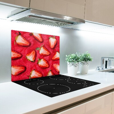 Glas Herdabdeckplatte Gehackte Erdbeeren