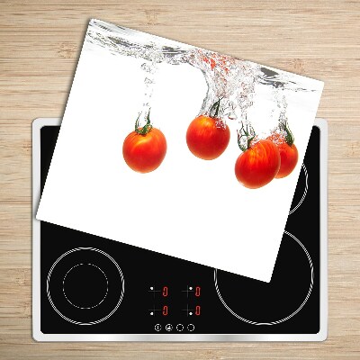 Glas Herdabdeckplatte Tomaten unter Wasser