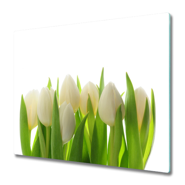 Glas Herdabdeckplatte Tulpen