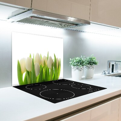 Glas Herdabdeckplatte Tulpen