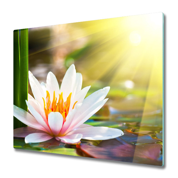 Glas Herdabdeckplatte Seerose