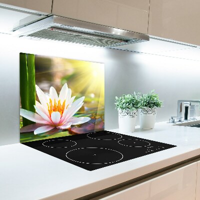 Glas Herdabdeckplatte Seerose