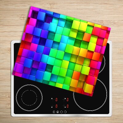 Glas Herdabdeckplatte Bunte Boxen
