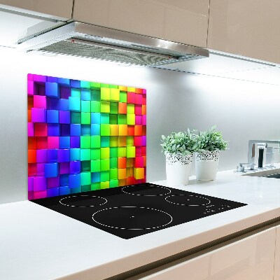 Glas Herdabdeckplatte Bunte Boxen