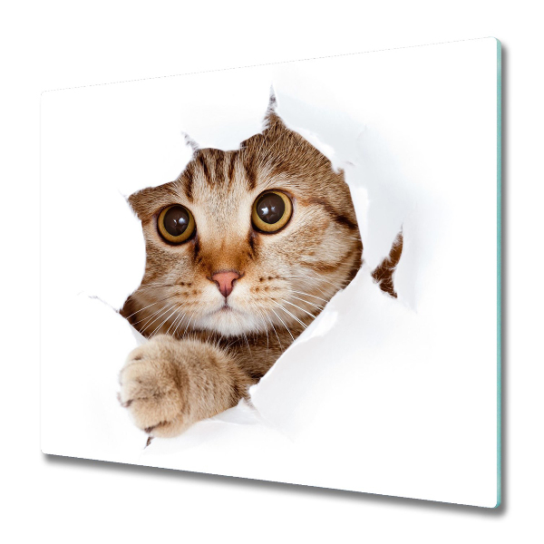 Glas Herdabdeckplatte Katze