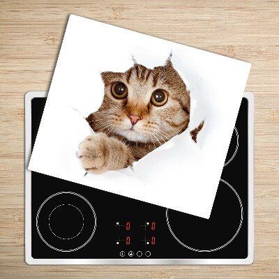 Glas Herdabdeckplatte Katze