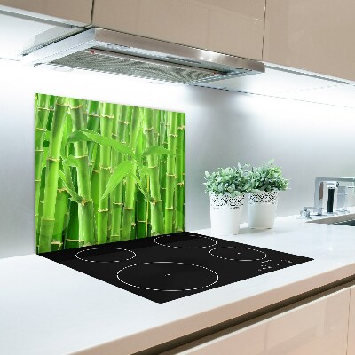 Glas Herdabdeckplatte Bambusse