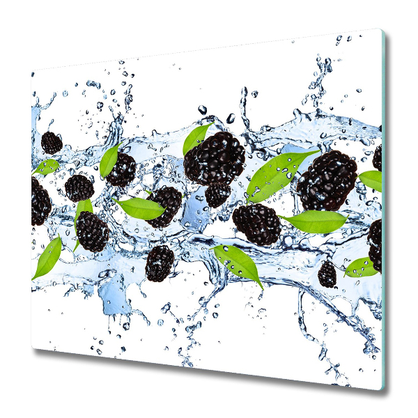 Glas Herdabdeckplatte Brombeeren Wasser