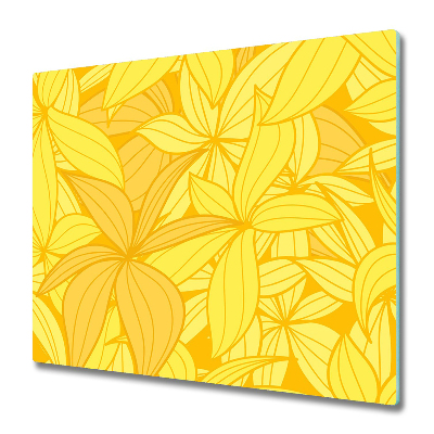 Glas Herdabdeckplatte Gelbe Blumen