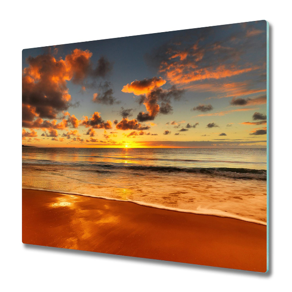 Glas Herdabdeckplatte Sonne Strand