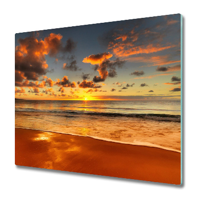 Glas Herdabdeckplatte Sonne Strand