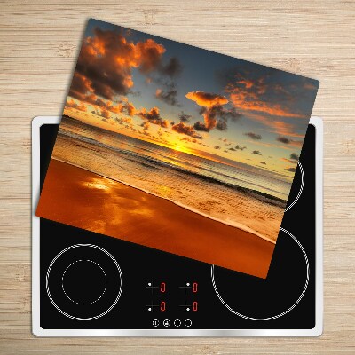 Glas Herdabdeckplatte Sonne Strand