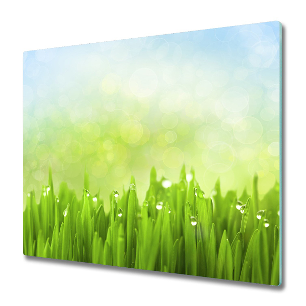 Glas Herdabdeckplatte Gras