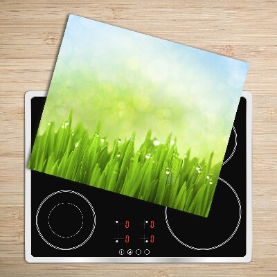 Glas Herdabdeckplatte Gras