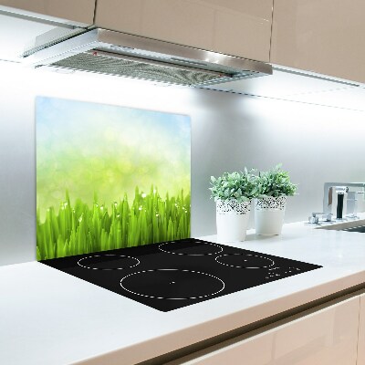Glas Herdabdeckplatte Gras
