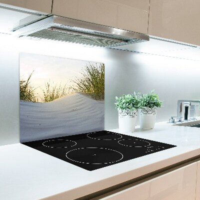 Glas Herdabdeckplatte Küstendünen