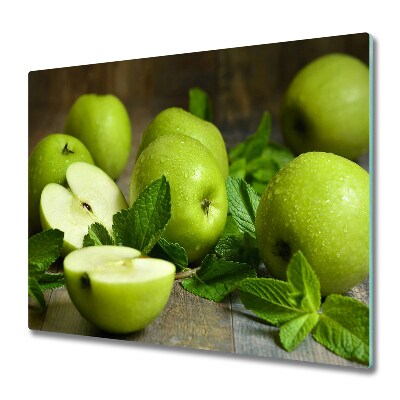 Glas Ceranfeldabdeckung Spritzschutz Grüne Äpfel