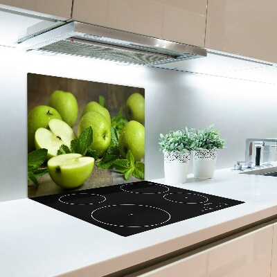 Glas Ceranfeldabdeckung Spritzschutz Grüne Äpfel