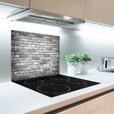Glas Ceranfeldabdeckung Spritzschutz Backsteinmauer