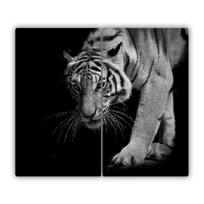 Glas Ceranfeldabdeckung Spritzschutz Tiger