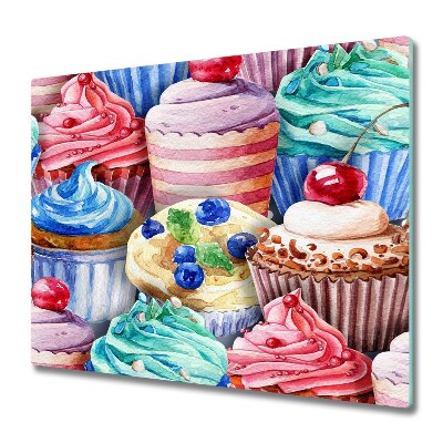 Glas Ceranfeldabdeckung Spritzschutz Bunte Muffins