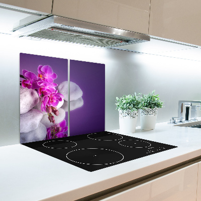 Glas Ceranfeldabdeckung Spritzschutz Orchidee