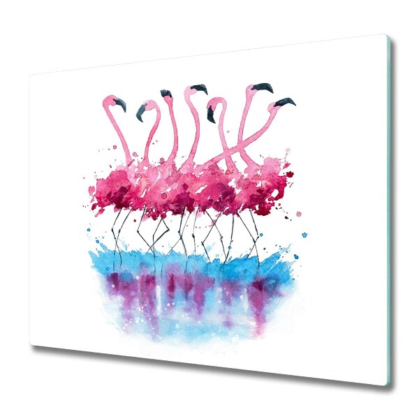 Glas Ceranfeldabdeckung Spritzschutz Flamingos