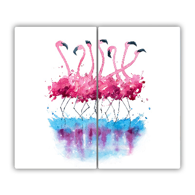 Glas Ceranfeldabdeckung Spritzschutz Flamingos